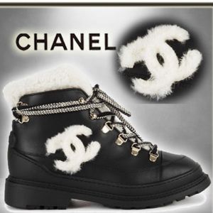Chanel Round Toe Lace-up Boots